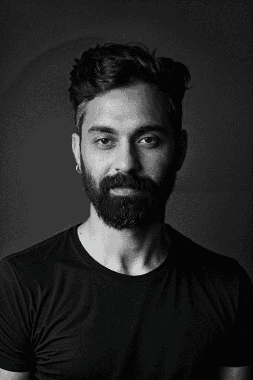 Man in a green blazer standing in a parking garage